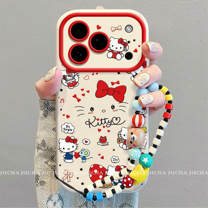 iPhone17 Pro Case 2026 New Year Style: Apple 16 Silicone Heart Bow Cat Design, Full Coverage
