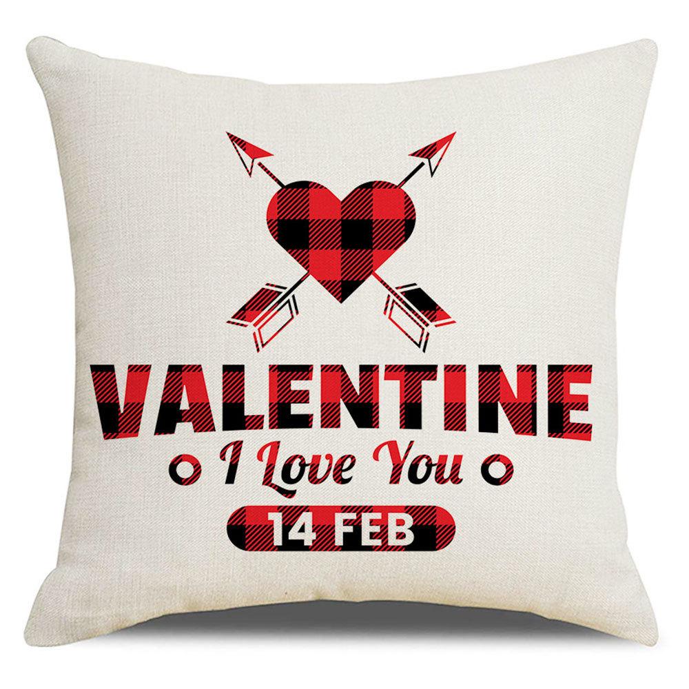 Valentine's Day Pillow Cover New Letter Love Sofa Cushion Cover Short Plush Cushion Pillow