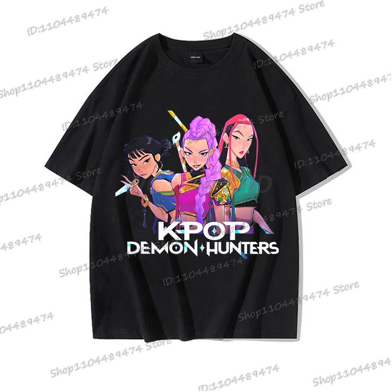 KPop Demon Hunters T-shirt for Women Men Fashion Anime Movie Tees Cute KPop Demon Hunters Funny Short Sleeve T Shirt Gifts