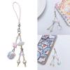 Long Tassels Phone Lanyard Stylish Beaded Wrist Strap Detachable Lasers Shells Phone Chain Keyring Portable Accessory