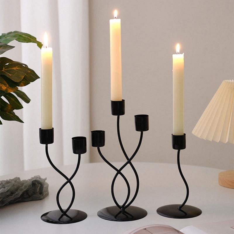 Iron Candlestick Holder Nordic Wedding Metal Candle Stand for Home Room Decor