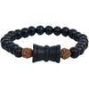 Rudraksha Karungali Damru Bracelet for Protection, Focus & Positivity, 5 Mukhi Rudraksha & Karungali Beads, Gift for Men & Women