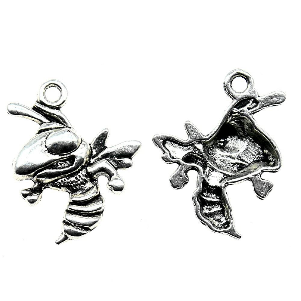 

Аксессуары Ювелирный бренд: WYISYWG антикварные серебряные подвески с милыми пчелками 21x17 мм, 20 шт.