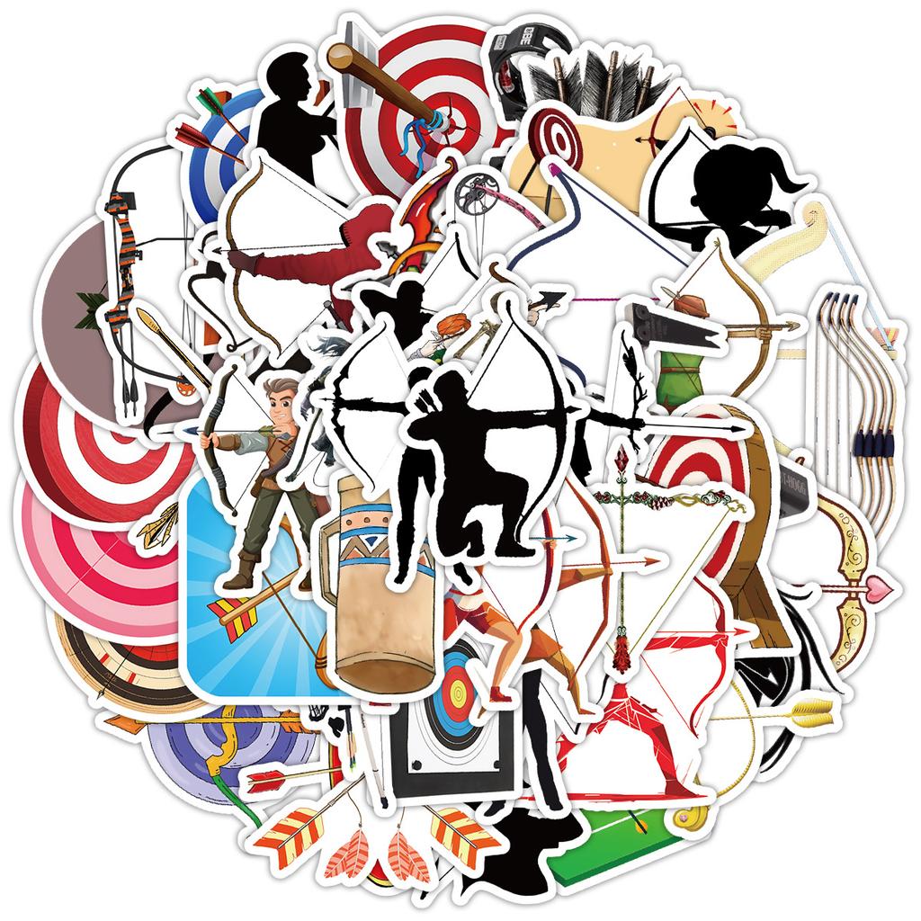 50 Pieces of Shooting Sports Graffiti Stickers, Guitar Luggage Waterproof Decorative Stickers, Children's Creative DIY Stickers