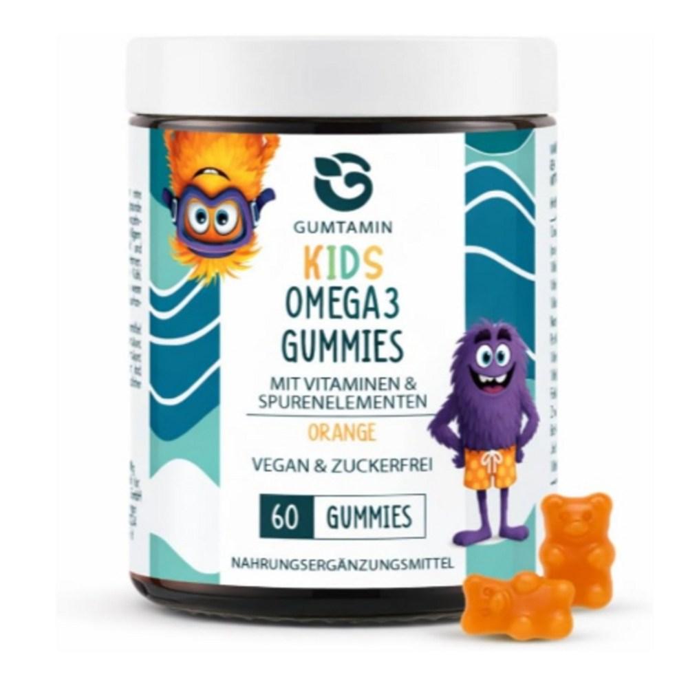 Children's Omega-3 Gummies with Seaweed Extract, Vitamins, and Minerals, Orange Flavor, 1 Pcs