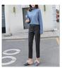 Women's High-Waisted Wool Blend Fleece-Lined Cropped Pants - Autum/Winter Casual Straight Leg