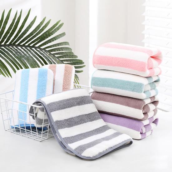 Hands Towel Soft Good Air Permeability Strong Water Absorption Delicate Dry Body Coral Velvet Warp Knitting Strip Shower Towel Bathroom Supplies