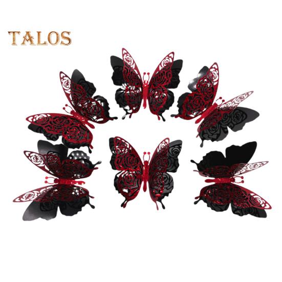 

6 шт./компл. 3D-наклейка на стену в виде бабочки, съемная клейкая двухслойная настенная наклейка в виде бабочки, декоративная наклейка для дома, офиса, гостиной, вечеринки ко Дню святого Валентина B