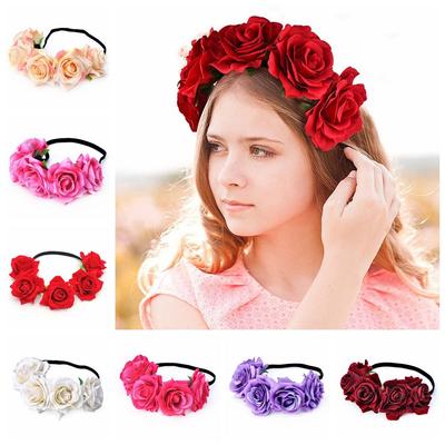 Bohemia Headdress Hair Wreaths Wedding Headwear Floral Crown Hair Garland Rose Flower Headbands