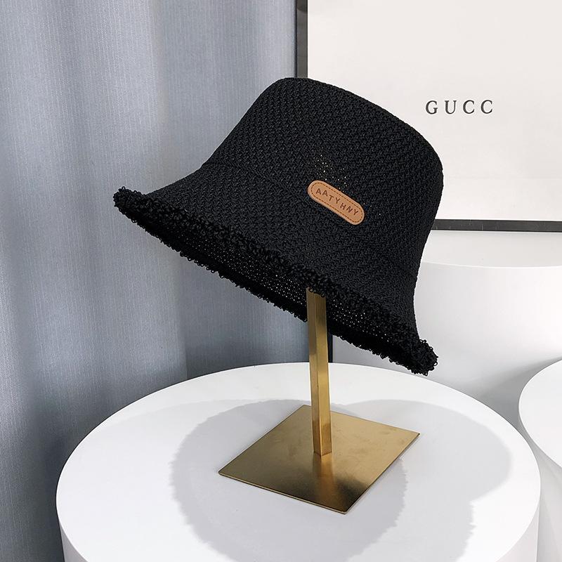 

Japanese Niche Rough Edge Bucket Hats Spring Summer for Travel Visor Hat Sunscreen Sun Hat Versatile Fisherman s Cap Basin Hat 55-58cm чорний