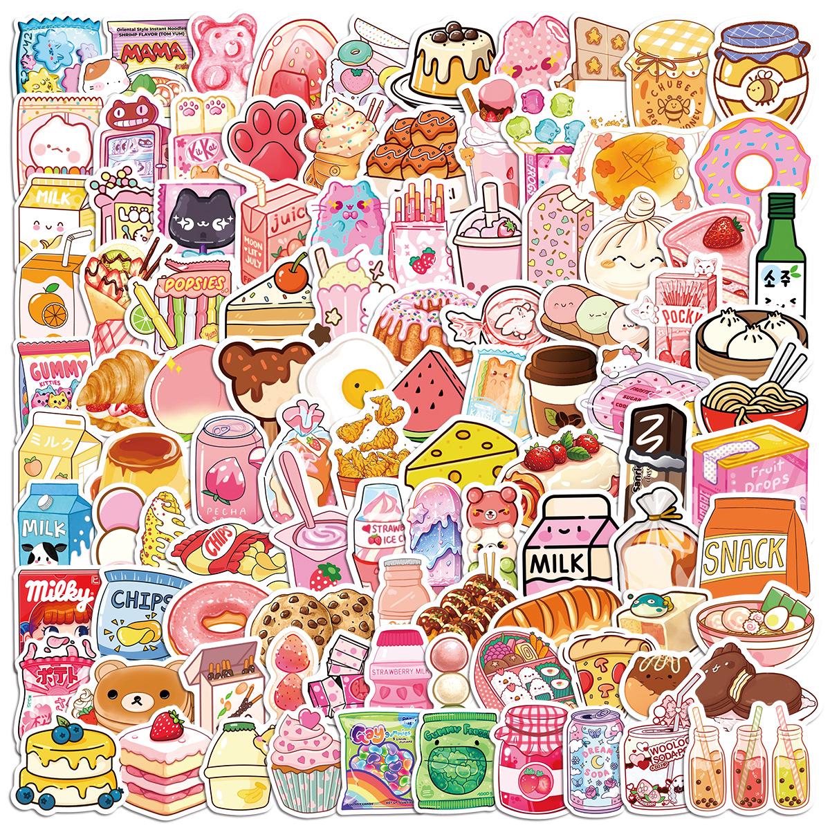 

100-Piece Foodie Snack Pack Stickers for DIY Decor: Perfect for Notebooks, Water Bottles, and Suitcases 5