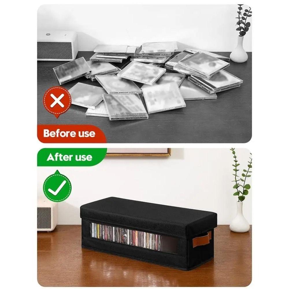 Large Capacity DVD Storage Box Non-woven Fabric CD Box Visible Window CD Storage Box Media Storage