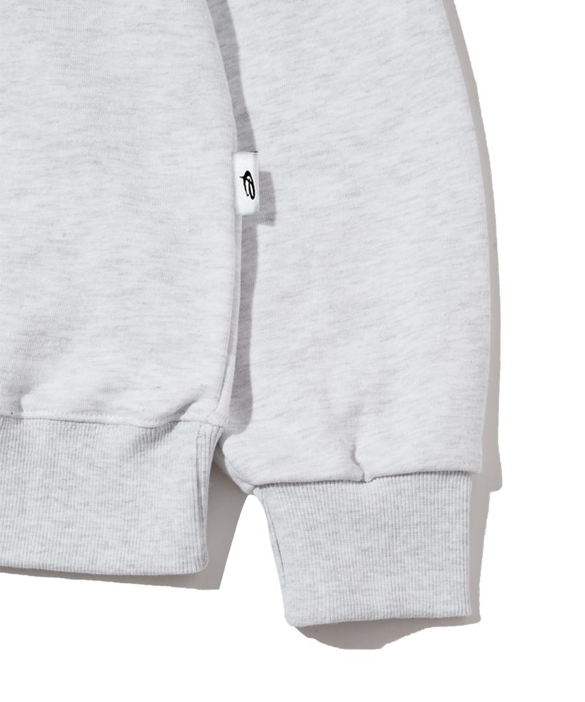 Pages Is Ii Star Pattern Bear Print Two-Way Zip-Up Hoodie White Melange