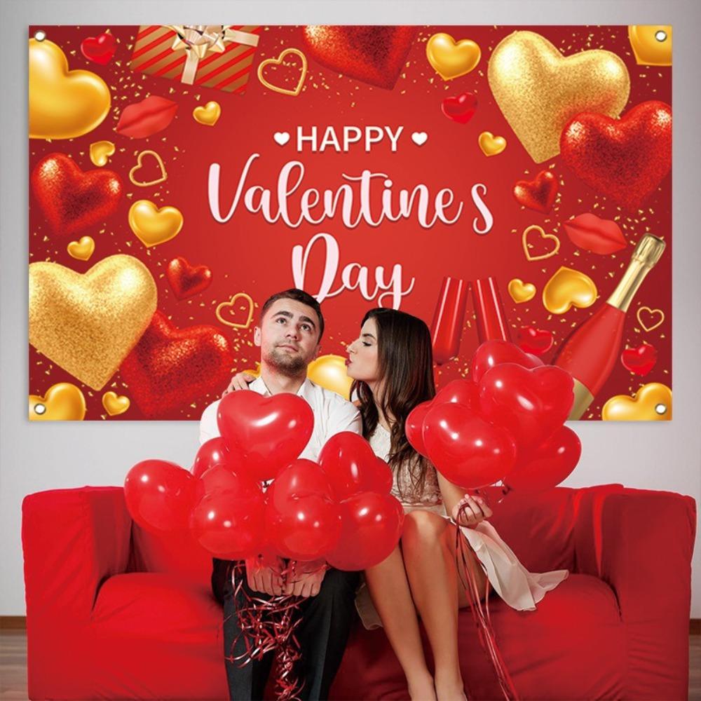 115cmx180cm Valentine's Day Photography Backdrop Romantic Happy Valentine's Day Banner  Anniversary