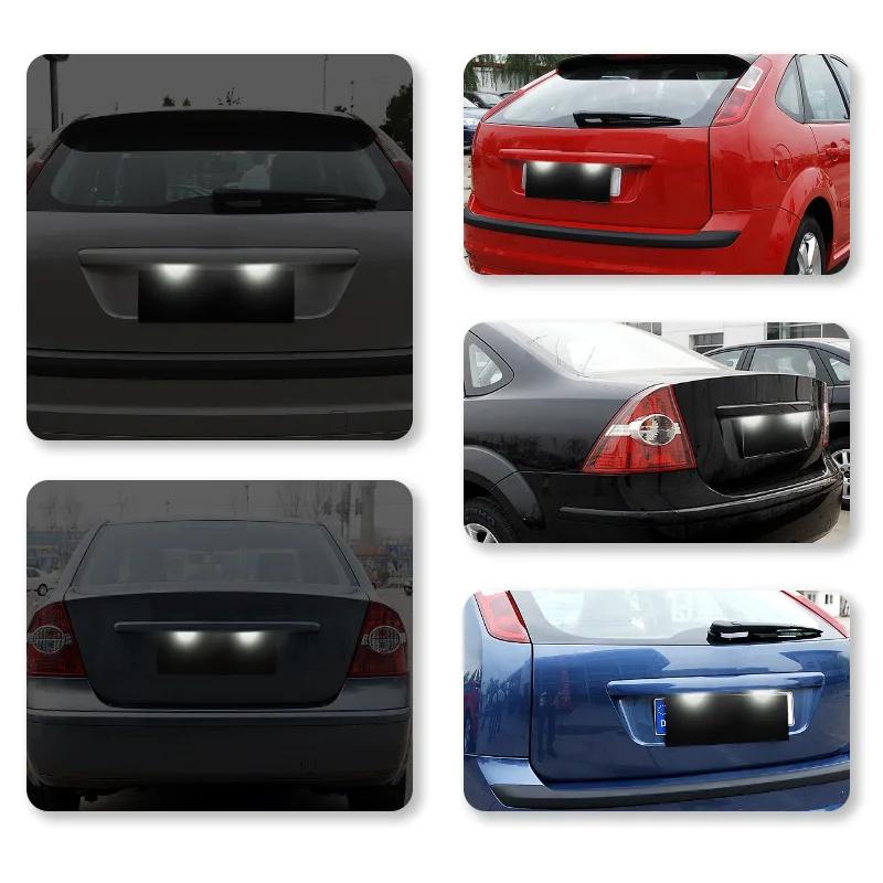 2pcs LED Car License Plate Light 24 LED Beads License Number Plate Lamp Fit For Ford C MAX Focus MK2