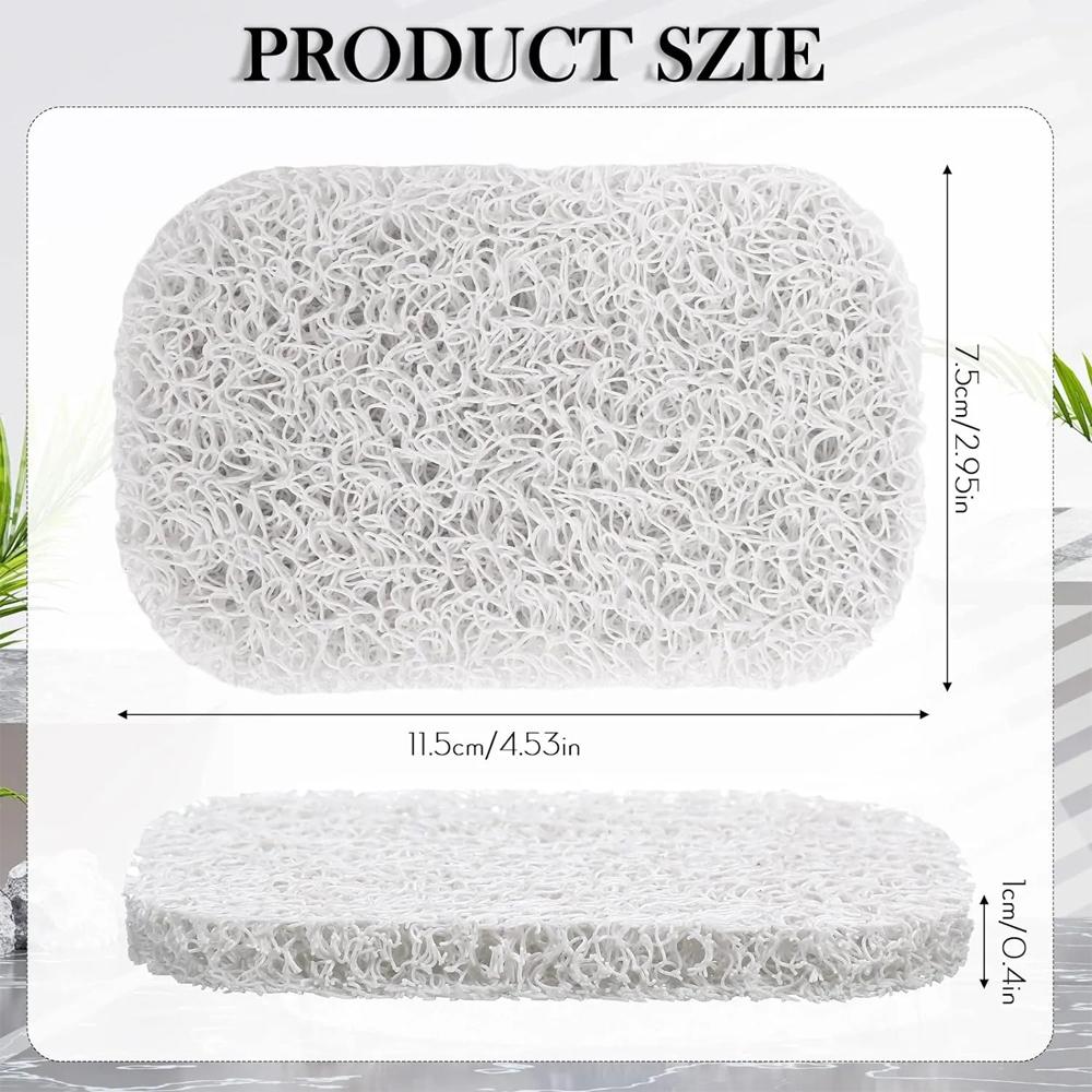 5PCS Soap Saver Pad Non-Slip Mildew Proof Self Draining Soap Pad Household PVC Soap Holder Kitchen Bathroom Cleaning Supplies