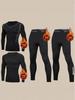 Heren Thermo Fleece Basislaag Set - Winter Fluweel Hardloop Sportkleding