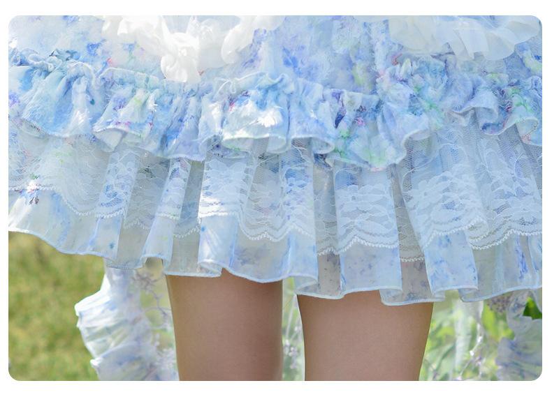 2026 Sommer Prinzessin Lolita Aufgebauschtes Schleppenkleid - Super Feenhafter Stil Festliches Kleid für Kleine Mädchen