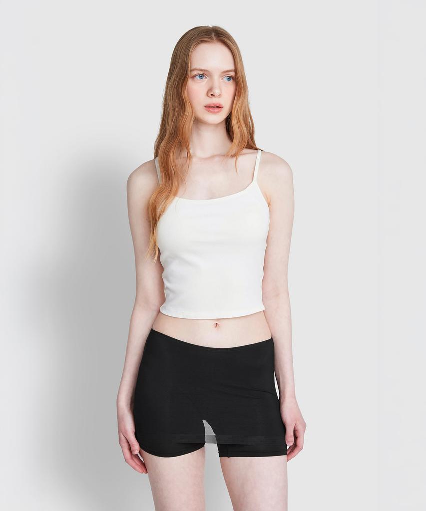 Jaju Women'S Cotton Lip Long Crop Bra_White