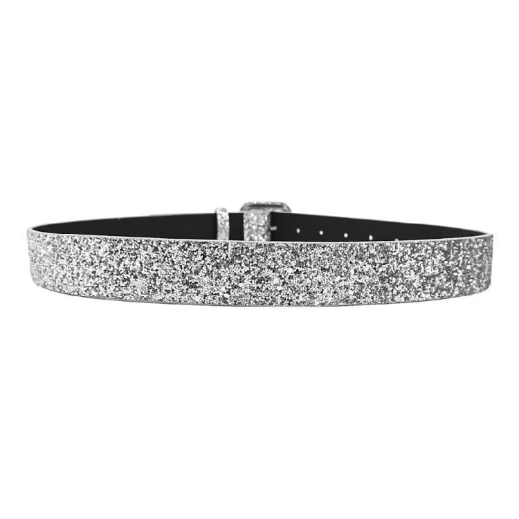 Stylish Belt for Women Comfortable Wearing Waistband with Sequins Decorations for Daily & Party Celebration Gold/Silver