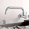 1pc SUS304 Stainless Steel Splash-Proof Faucet Brushed Finish Wall-Mounted Single Cold Faucet with Valve Core, Classic Design for Kitchen Sink Faucet