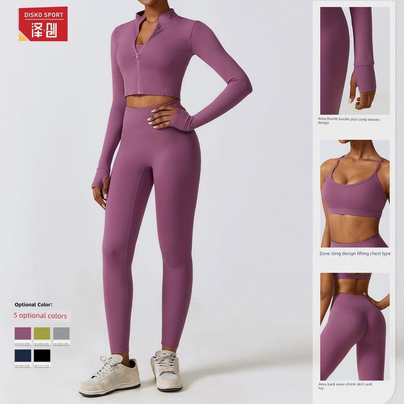 Guangzhou Zechuang Clothing Co., Ltd. Fashion Fall and Winter Skinny Yoga Clothes Nude Feel Quick-Drying Sports Suit Slim Looking