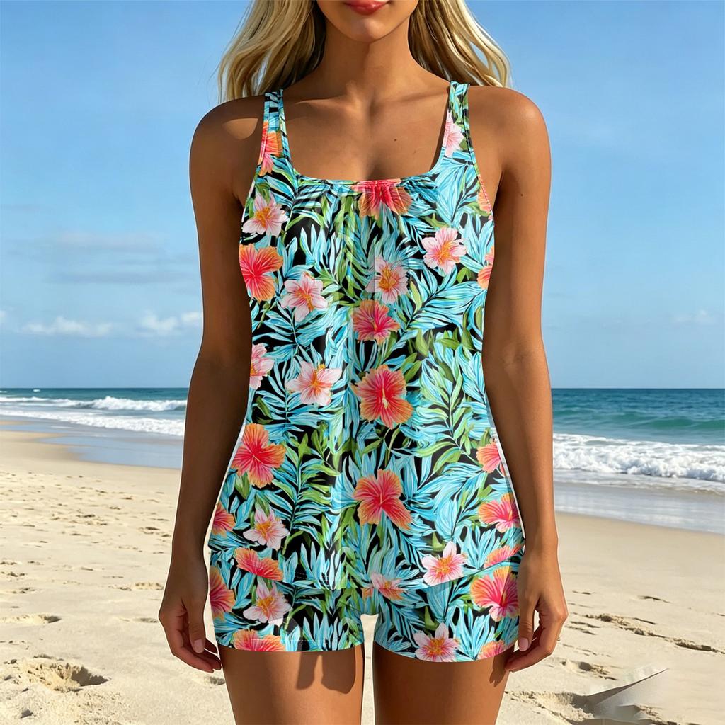 Women's Printed Split Swimsuit Sport Swimsuit Two-Piece Set