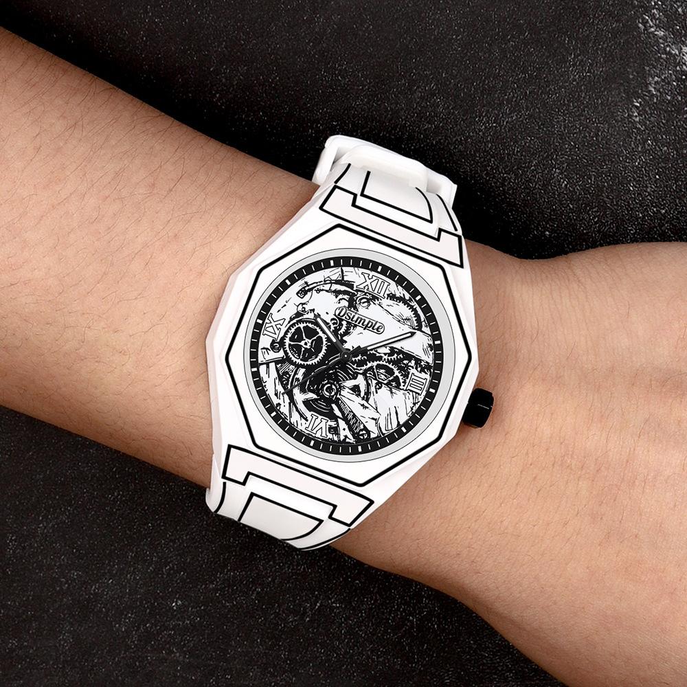 Trend Line Watch Comic Student Two Dimensional Quartz Watch Art Design Personality Watch Trend Watch