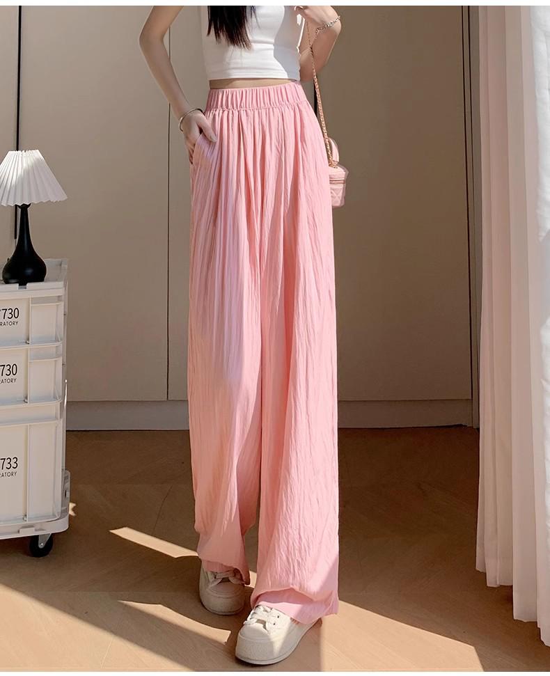 Women's 2025 Drapey Ice Silk Yamamoto Summer Wide-Leg Pants - Lightweight, Casual, Loose Fit for Strolling.