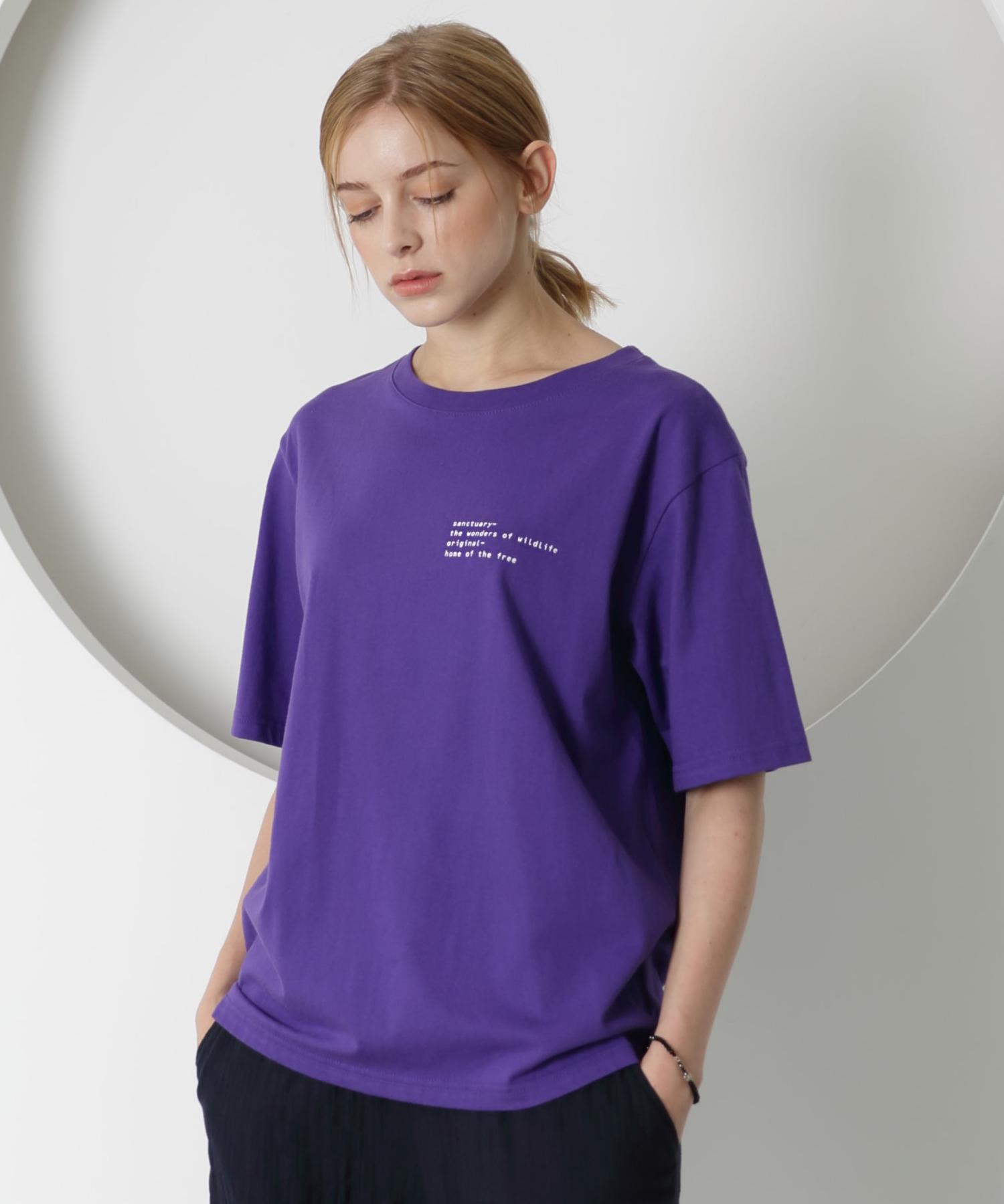 Eoboneoseu Whale Short Sleeve T-Shirt [Purple] Purple/Free