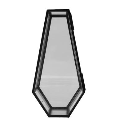 Vintage Schwarze Glas Sarg Box Schicke Glas Vampir Sarg Schmuckbox mit Retro Designs für Sammler Display