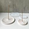 Incense Tray Silicone Mold Handmade DIY Round Pattern Incense Insert Stick Holder Cement Plaster Mould Crafts Making Home Decor