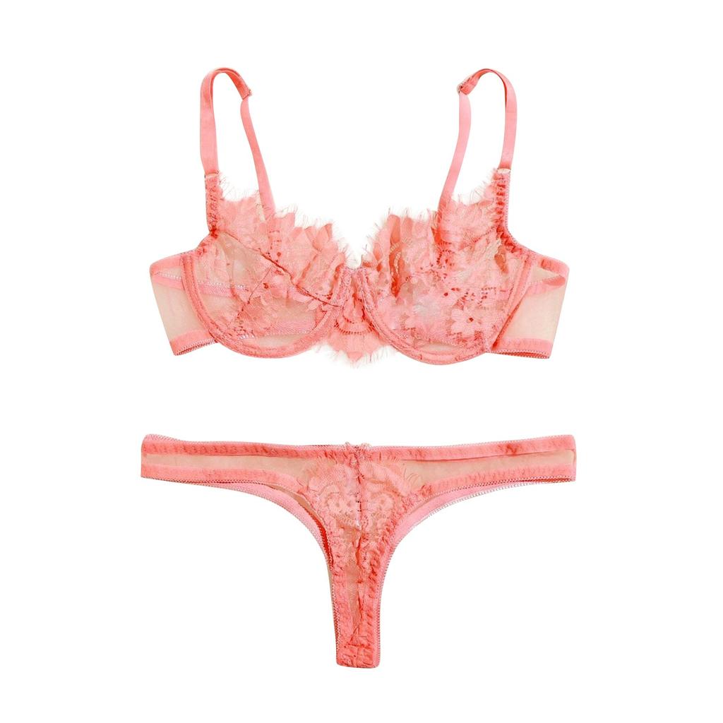 Erotic Underwear Sexy Lace Three Point Lingerie With Steel Ring