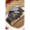 POEDAGAR Fashion Men Wristwatches Luxury Chronograph Luminous Waterproof Date Watch Square Dial Leather Quartz Watches