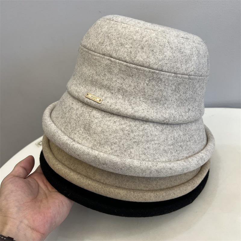 Curled wool woolen basin hat clothing with autumn and winter retro warm fisherman hat