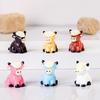 10Pcs Mini Highland Cow Figurine Resin Miniature Sitting Highland Cattle Statue Animals Collectible Sculpture Desktop Decoration Ornament