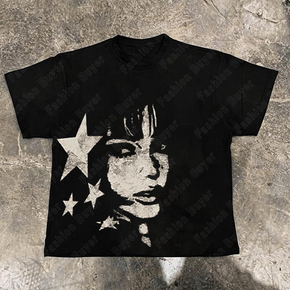 Men's American Retro Hip-Hop High-Street Short-Sleeve T-Shirt – Edgy Unisex Retro Street Y2K Casual Fashion Tops Cloths