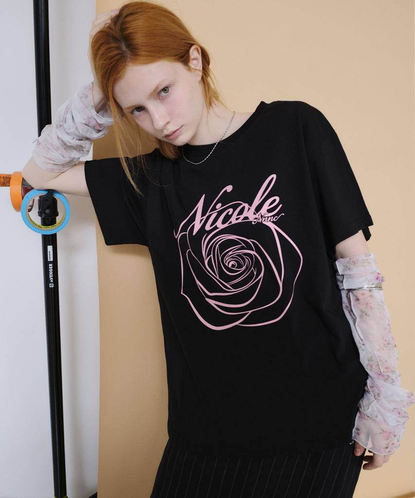 Nigaennikol Nicole Rose Sleeve Top_Black Pink