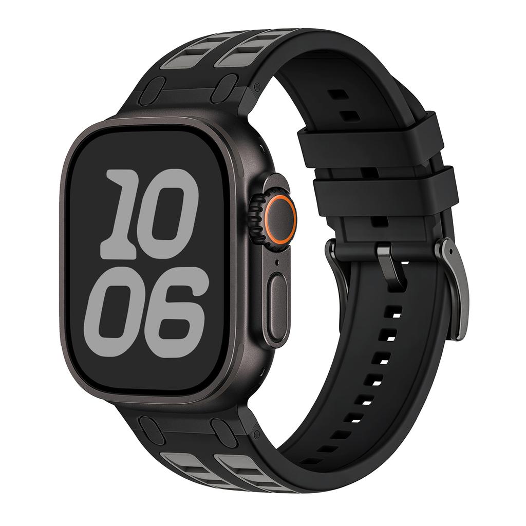 Metal Head Silicone Band for Apple Watch Ultra 3 49mm 46mm 42mm 45mm 44mm 40mm Rubber Strap for Iwatch Series 11 10 9 8 7 6 5 SE