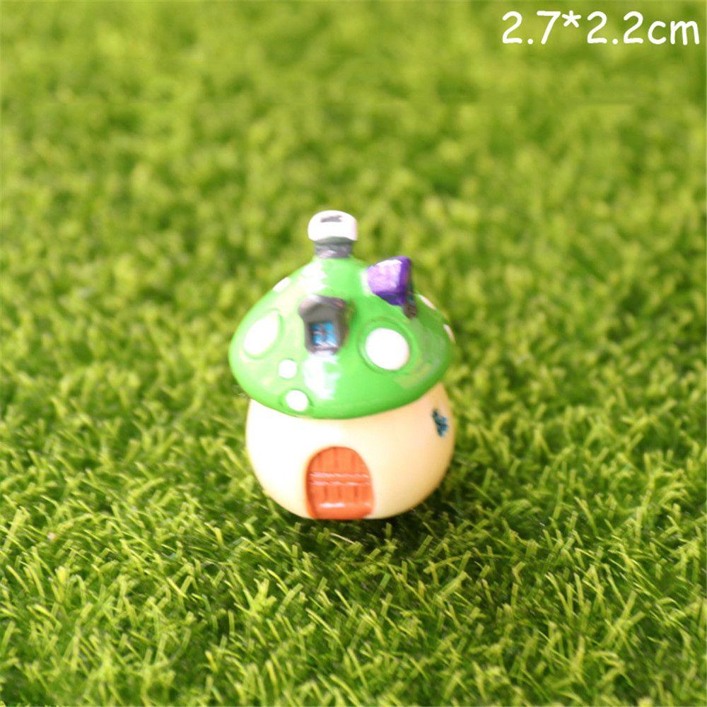 

Resin Fairy Terrarium Mini Mushroom House Micro Landscape Garden Accessories Craft Decorations S зелений