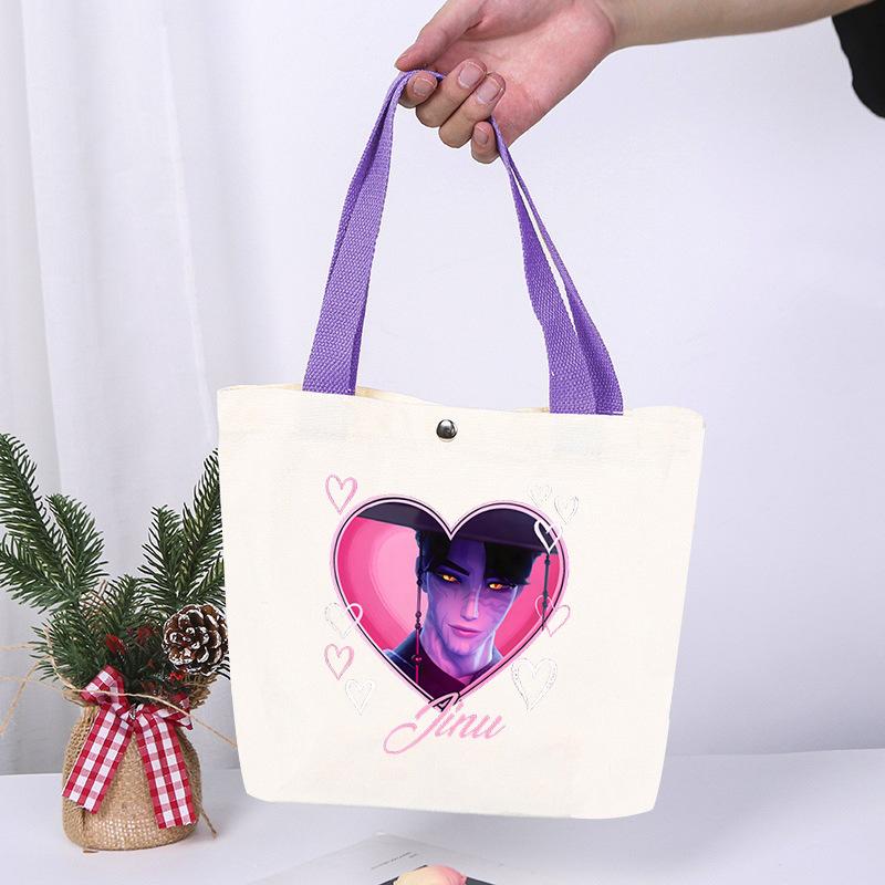 K-Pop Anime Cartoon Printed Student Large Capacity Portable Shoulder Bag Fashion Casual Canvas Bag