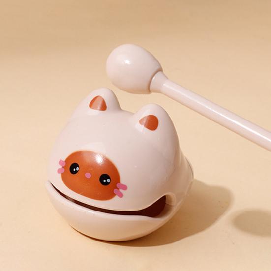 Cartoon Cat Wooden Fish Toy with Mallet Stress Relief Meditation Temple Block Calming Zen Drum Percussion Instrument Toy Birthday Gift
