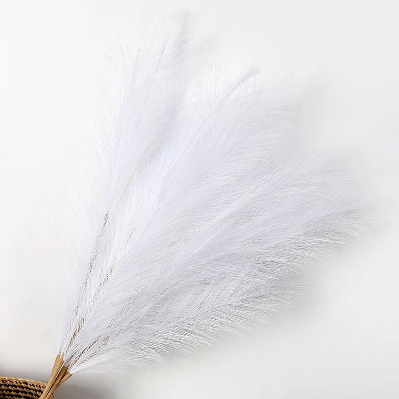 90/120CM 1Pcs Fluffy Pampas Grass Bouquet for Wedding Home Party Vase Decoration Boho Fake Plant Reed Flowers Arrangement