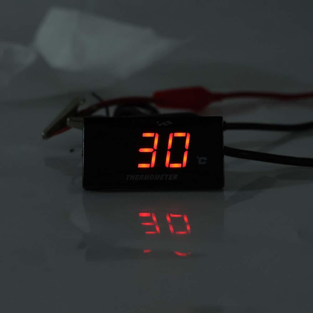 Temperature Meter Water Tank Retrofit 0~120°C Monitor Red Blue Indicator Warning 12V Motorcycle Thermometer With Sensors