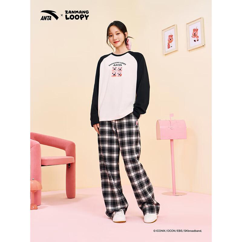 ANTA X Loopy Women s Plaid Straight-Leg Sport Pants XL