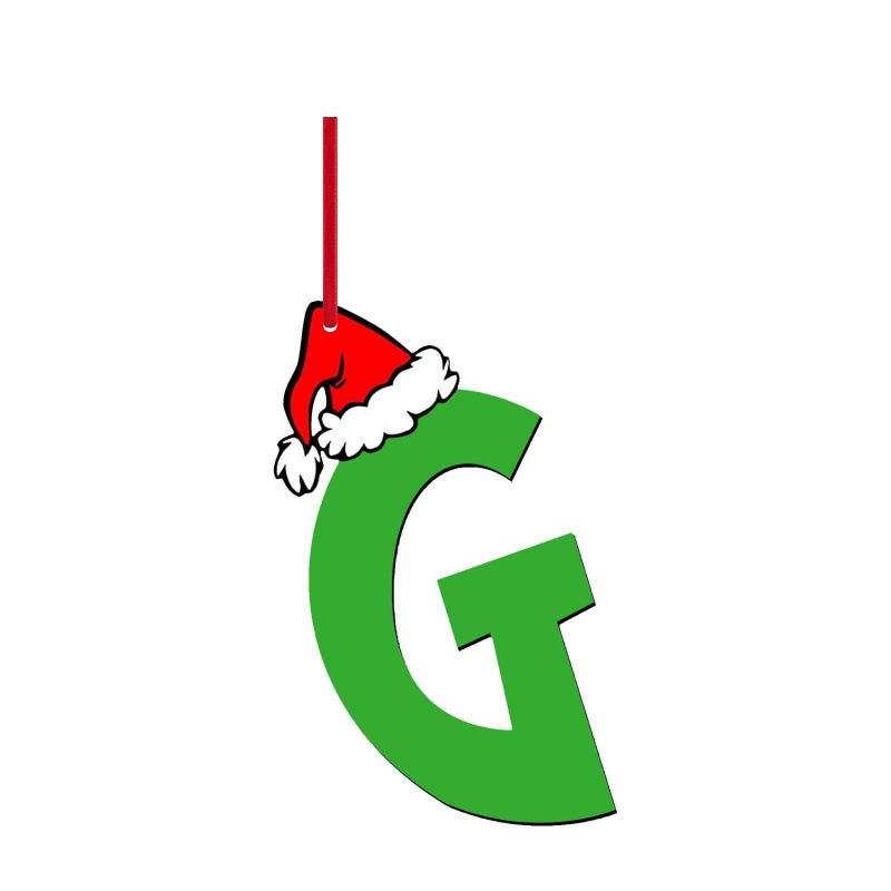 1Pcs Christmas Decoration Green Letter Hanging Christmas Tree Pendant Ornament for Home Decor Navidad New Year 2026 Accessories