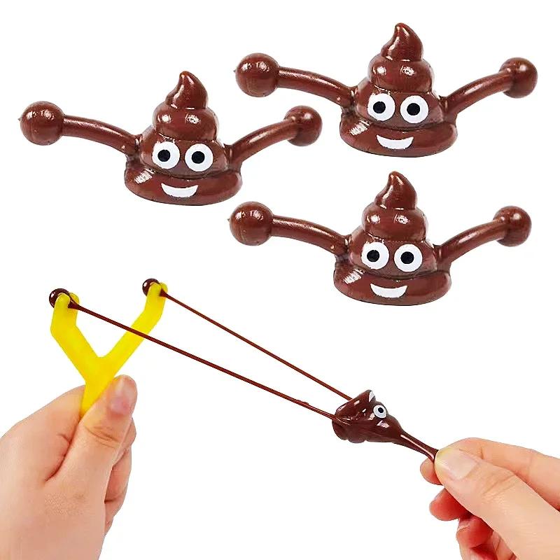 8 Sets of Creative Catapult Poop Bomb Fun Shooting Poop Funny Toy Bow Children's Day Carnival Party Gifts