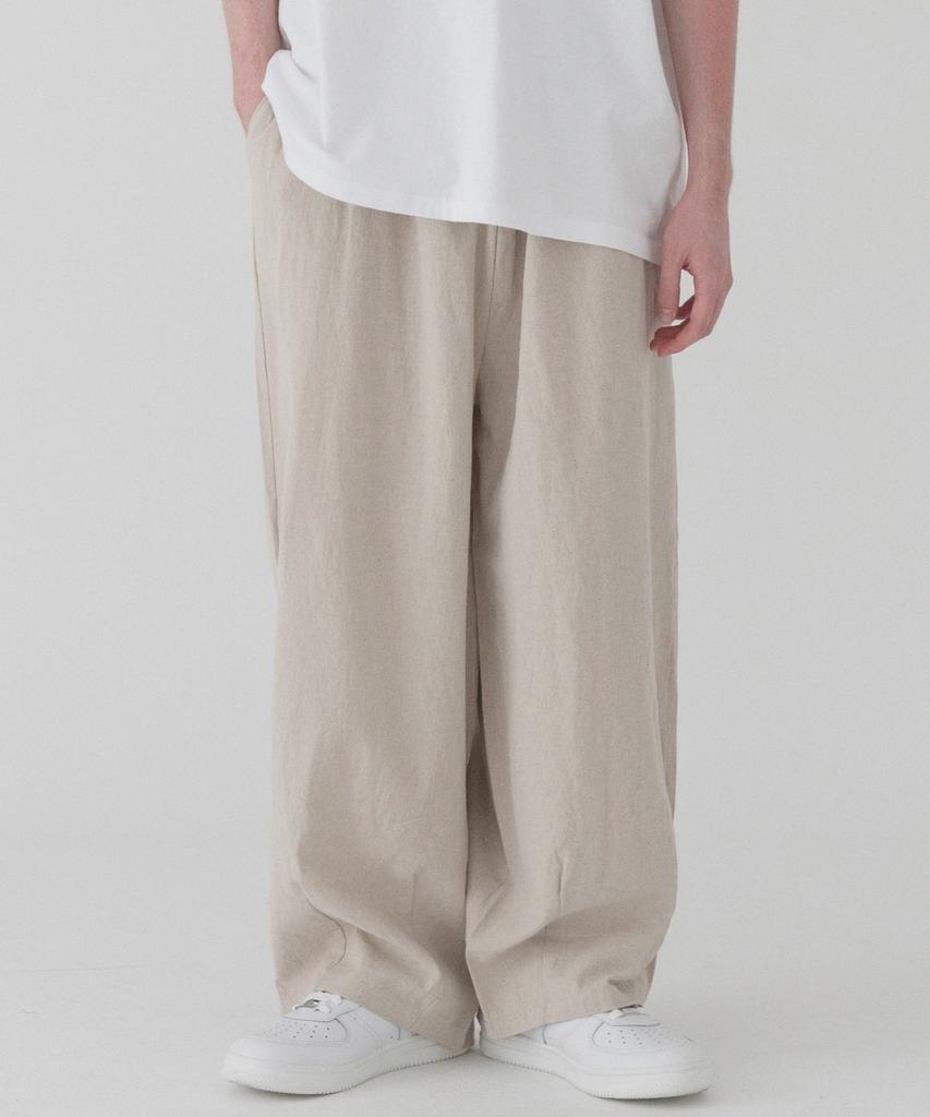 PIANER Comfortable Linen Balloon Pants (Beige)