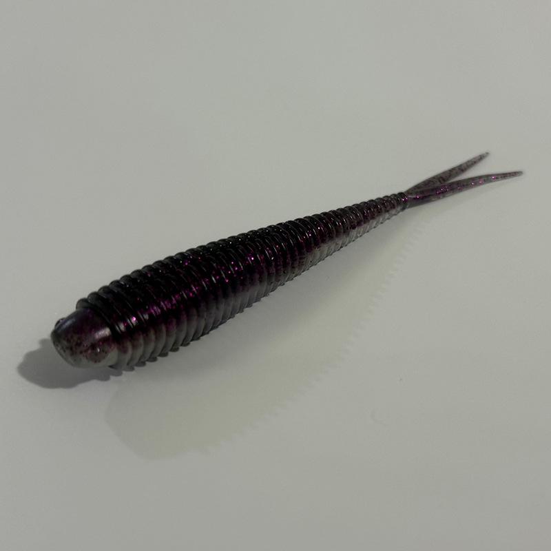 Мягкая червеобразная приманка Forktail для окуня и мандаринки 9cm/3.6g (10 pieces) ультрамарин