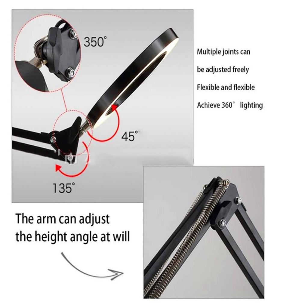 10X Diopter LED Magnifying Floor Stand Lamp Eye Protection Magnifier Glass Ligth Len Facial Light Beauty Salon Nail Tattoo Black/White